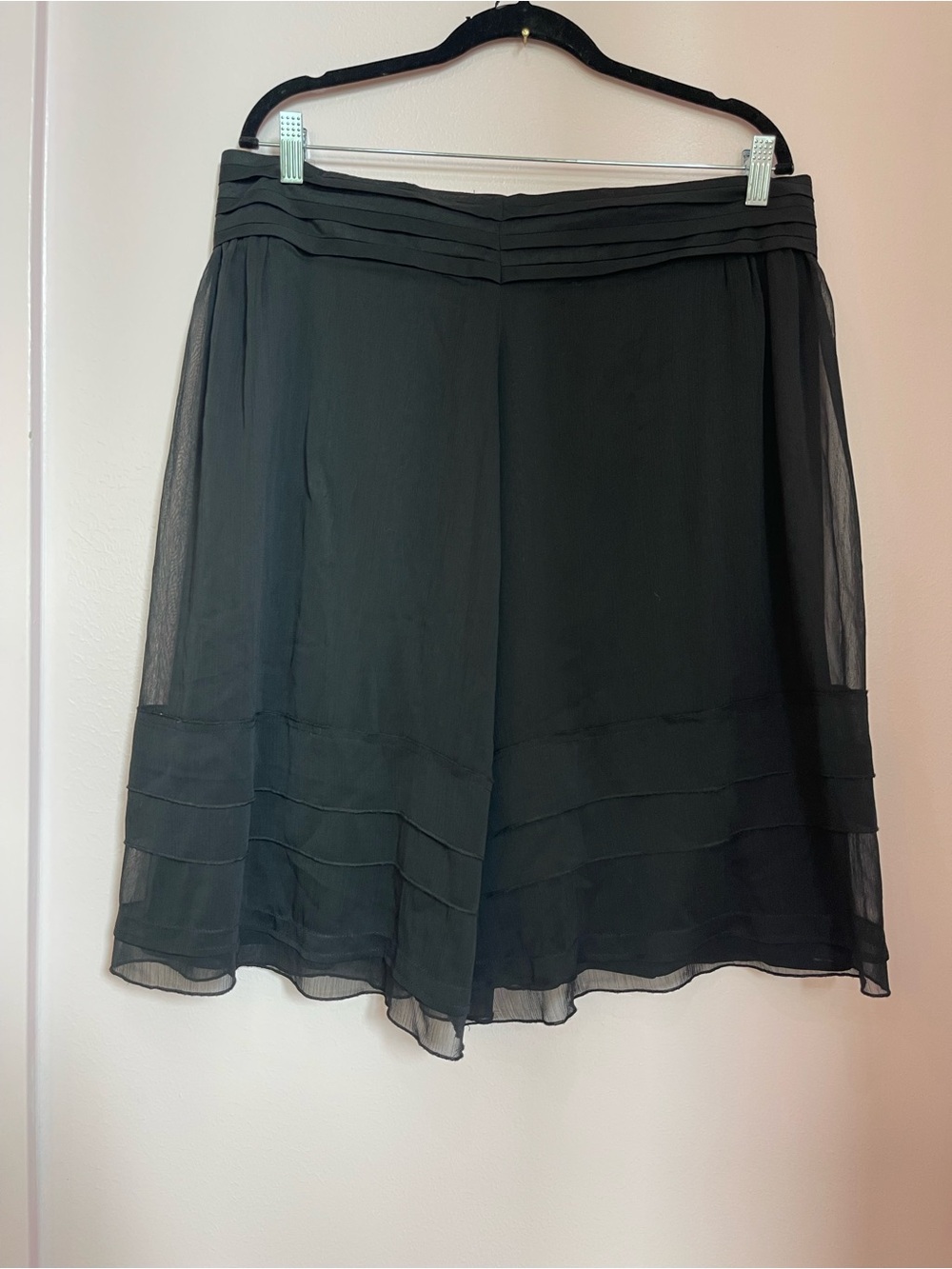 Black Chiffon A-Line Skirt - Classic Women's Style